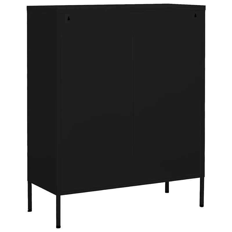 Armoire de rangement pratique 80 x 35 x 101 cm avec étagères réglables style moderne en acier noir 02_0046860