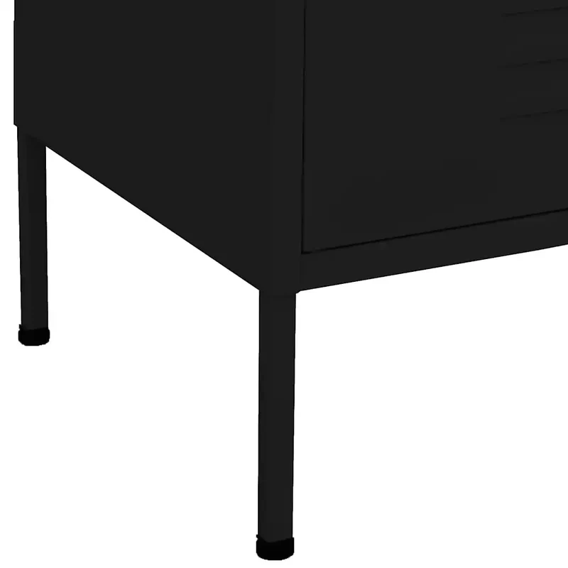 Armoire de rangement pratique 80 x 35 x 101 cm avec étagères réglables style moderne en acier noir 02_0046860