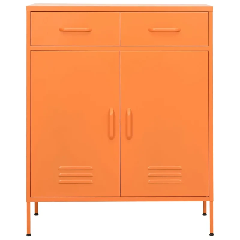 Armoire de rangement orange 80 x 35 x 101,5 cm avec tiroirs extensibles design moderne en acier orange 02_0046847