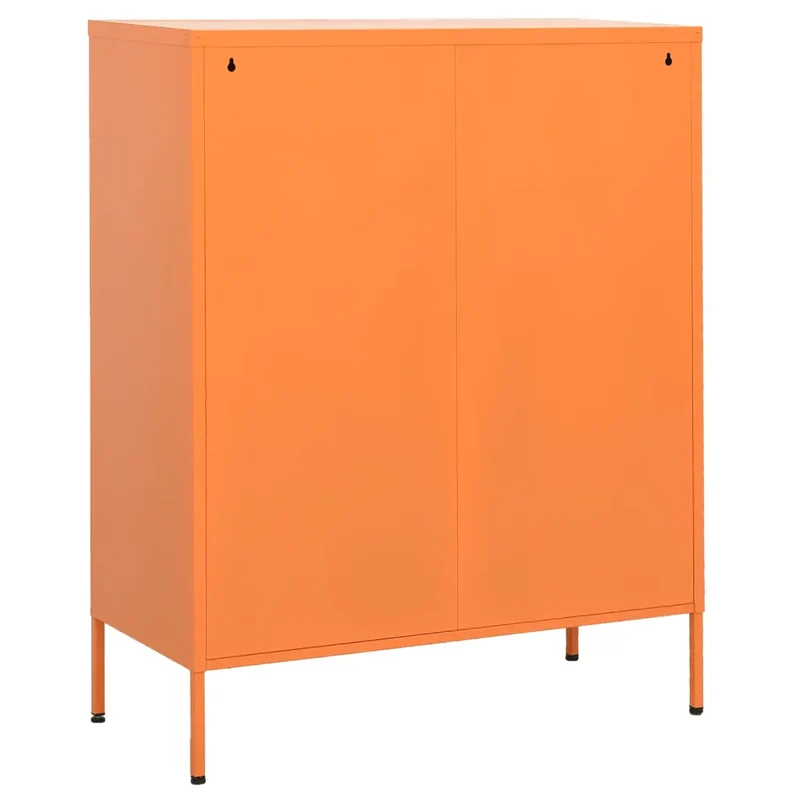 Armoire de rangement orange 80 x 35 x 101,5 cm avec tiroirs extensibles design moderne en acier orange 02_0046847