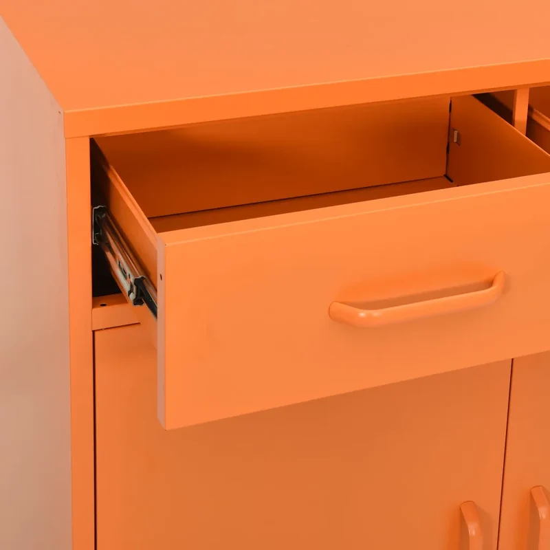 Armoire de rangement orange 80 x 35 x 101,5 cm avec tiroirs extensibles design moderne en acier orange 02_0046847