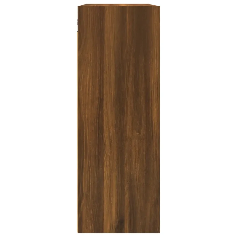 Armoire murale suspendue avec 3 compartiments fonction de rangement 69,5 x 32,5 x 90 cm en bois d'ingénierie chêne marron 02_0048326