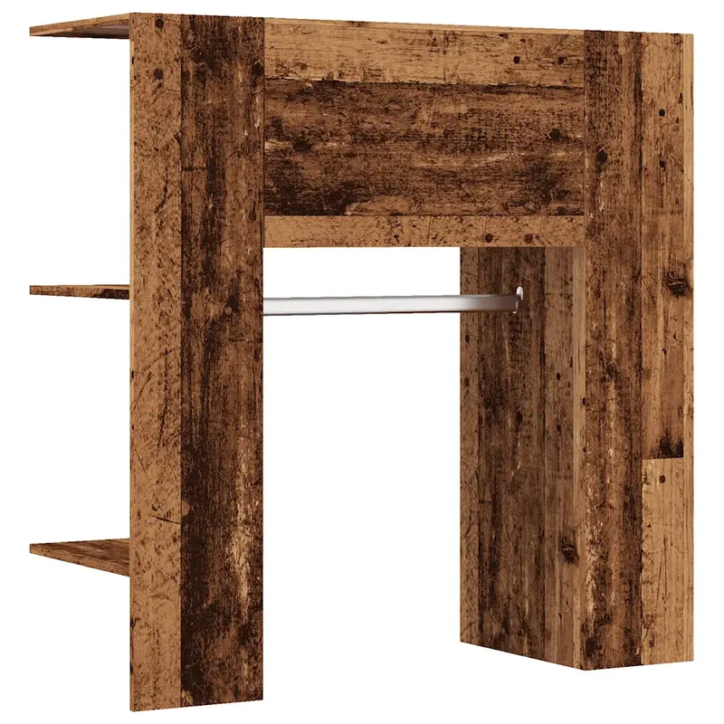 Armoire de couloir classique économiseur d'espace rangement 97 x 37 x 99 cm en bois d'ingénierie vieux bois 02_0051015