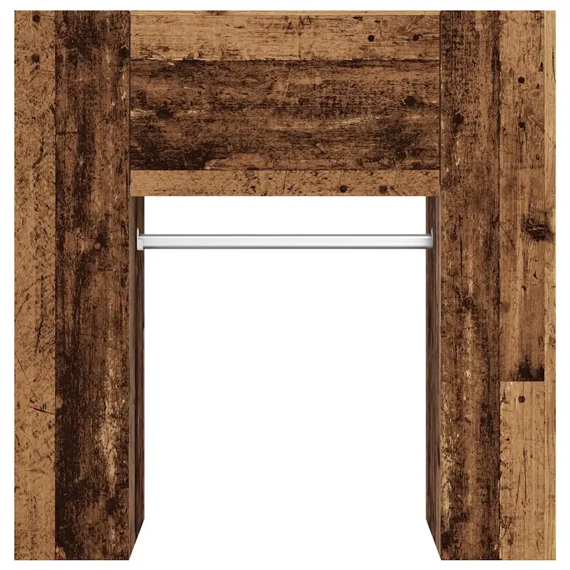 Armoire de couloir classique économiseur d'espace rangement 97 x 37 x 99 cm en bois d'ingénierie vieux bois 02_0051015