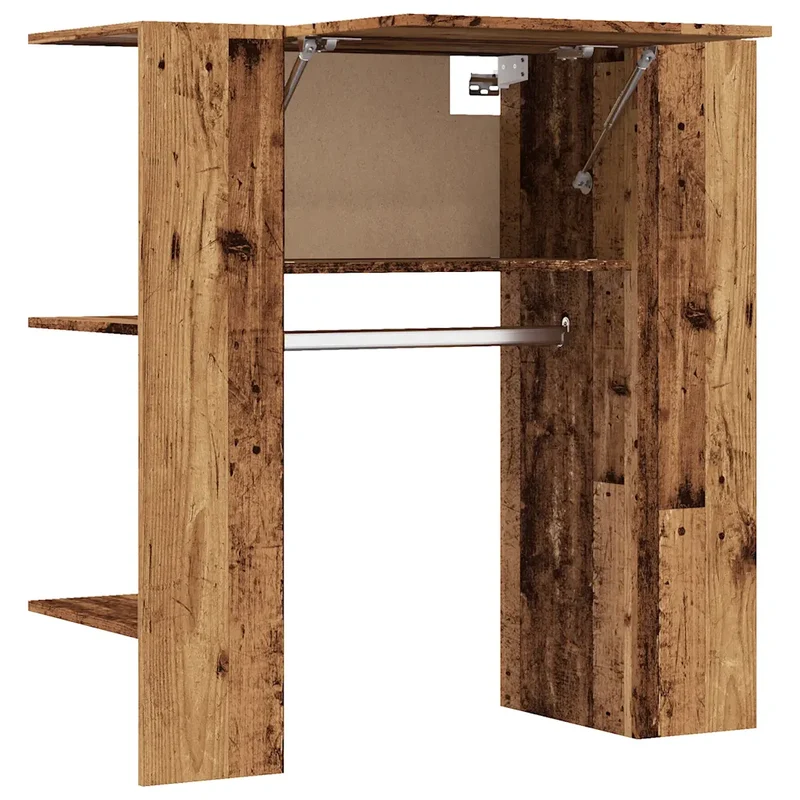 Armoire de couloir classique économiseur d'espace rangement 97 x 37 x 99 cm en bois d'ingénierie vieux bois 02_0051015