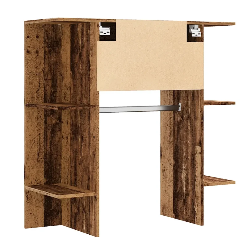 Armoire de couloir classique économiseur d'espace rangement 97 x 37 x 99 cm en bois d'ingénierie vieux bois 02_0051015