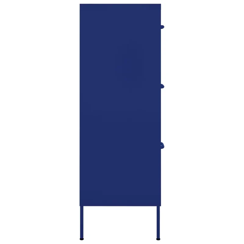 Armoire à tiroirs rangement 80 x 35 x 101 cm 6 tiroirs glissières en acier bleu marine 02_0046836