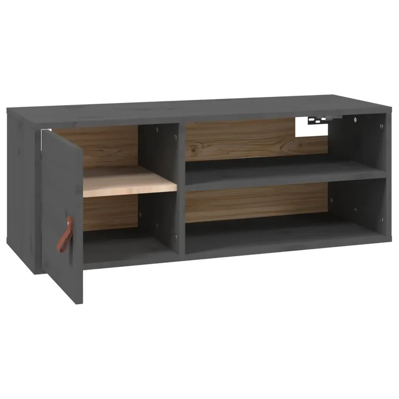Armoire murale 80 x 30 x 30 cm espace ample de rangement style rustique en bois de pin gris 02_0048386
