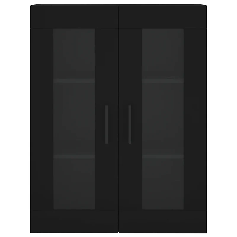 Armoire murale élégante rangement pratique 69,5 x 34 x 90 cm en bois noir 02_0048642
