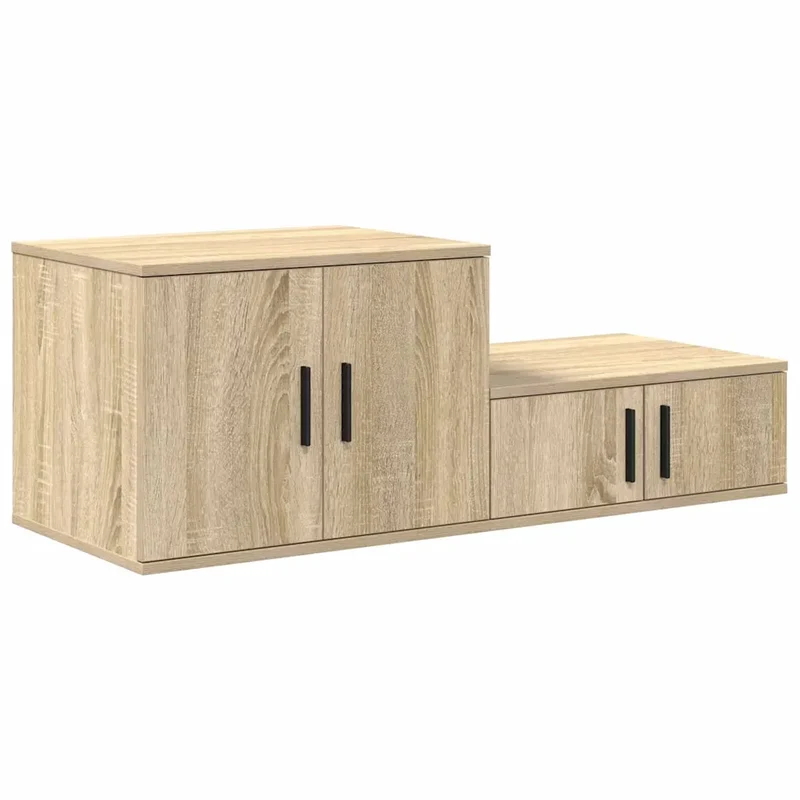 Armoire de rangement moderne pour salon salle à manger 118 x 41 x 40 cm 2 étagères durable en bois d'ingénierie chêne sonoma 02_0052112