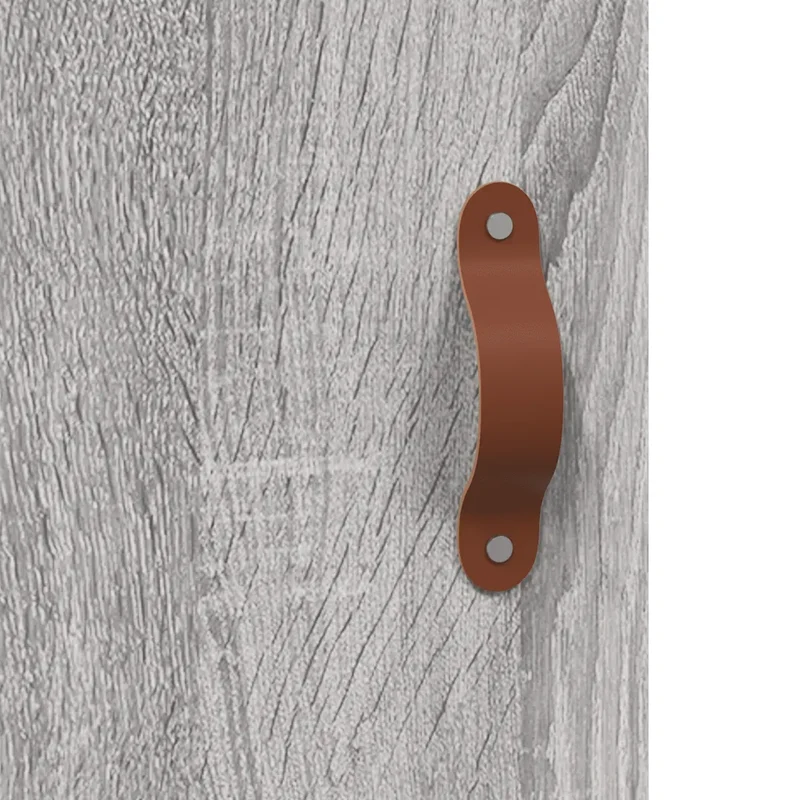 Armoire murale polyvalente rangement 69,5 x 34 x 90 cm design élégant finition mate en bois d'ingénierie gris 02_0048901