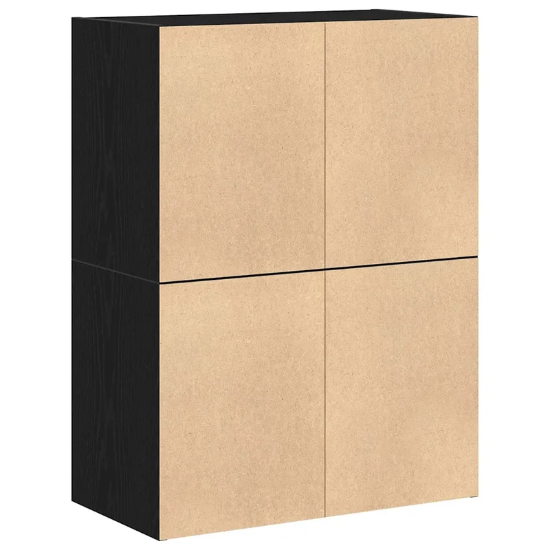 Lot de 2 armoires de rangement avec 2 tiroirs 60 x 31 x 40 cm en bois d'ingénierie chêne noir 02_0051191