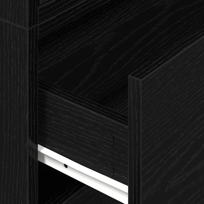 Lot de 2 armoires de rangement avec 2 tiroirs 60 x 31 x 40 cm en bois d'ingénierie chêne noir 02_0051191