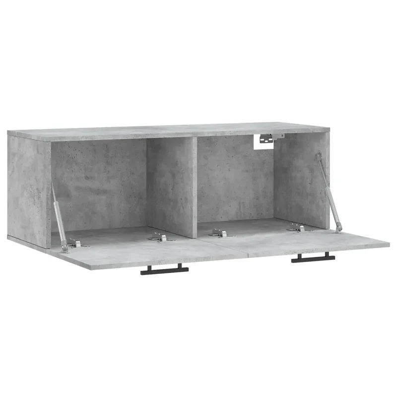 Armoire murale espace de rangement 100 x 36,5 x 35 cm pratique style contemporain en bois gris béton 02_0048895