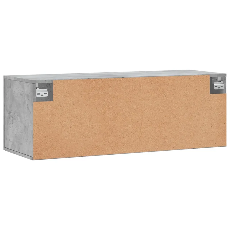 Armoire murale espace de rangement 100 x 36,5 x 35 cm pratique style contemporain en bois gris béton 02_0048895