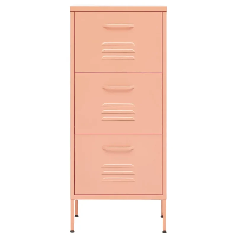 Armoire de rangement pratique hauteur ajustable 42,5 x 35 x 101,5 cm en acier rose 02_0046872
