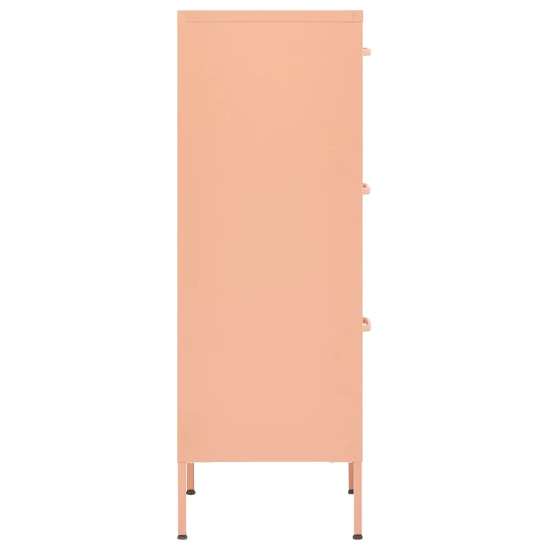 Armoire de rangement pratique hauteur ajustable 42,5 x 35 x 101,5 cm en acier rose 02_0046872