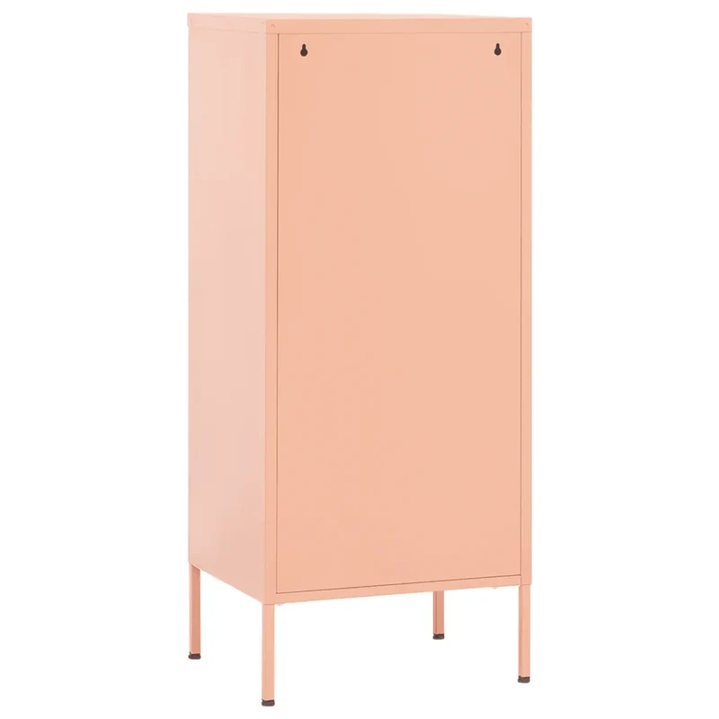Armoire de rangement pratique hauteur ajustable 42,5 x 35 x 101,5 cm en acier rose 02_0046872