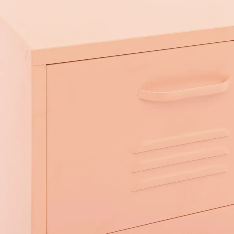 Armoire de rangement pratique hauteur ajustable 42,5 x 35 x 101,5 cm en acier rose 02_0046872