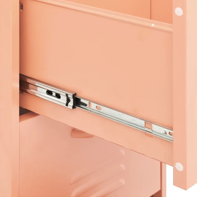 Armoire de rangement pratique hauteur ajustable 42,5 x 35 x 101,5 cm en acier rose 02_0046872