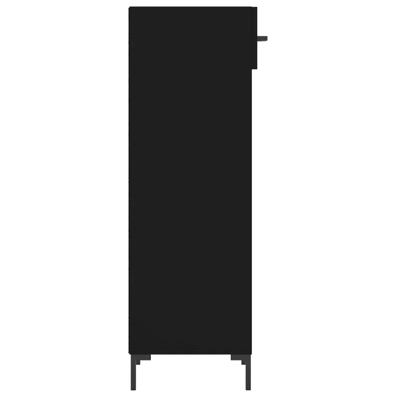 Armoire à chaussures noire 30 x 35 x 105 cm avec tiroir et pieds en fer style industriel en bois d'ingénierie noir 02_0048737