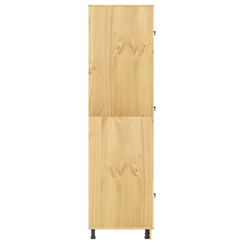 Armoire rectangulaire moderne avec espace de rangement 66 x 58 x 207 cm en pin massif miel 02_0058901