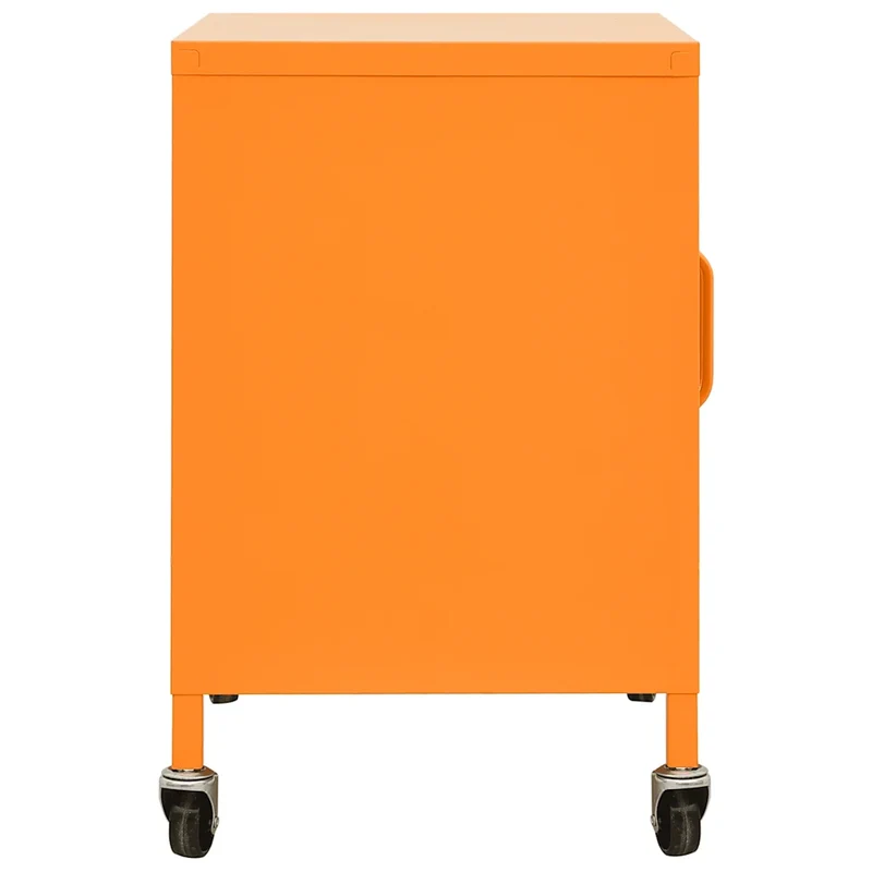Armoire de rangement mobile avec étagère réglable 60 x 35 x 56 cm style contemporain finition orange en acier 02_0046897