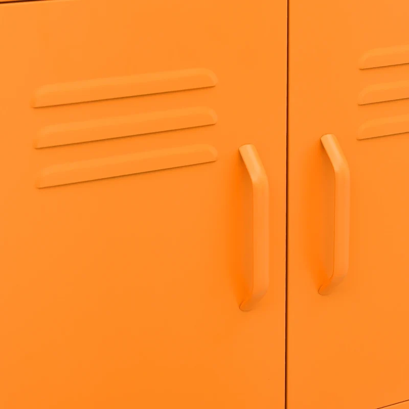 Armoire de rangement mobile avec étagère réglable 60 x 35 x 56 cm style contemporain finition orange en acier 02_0046897