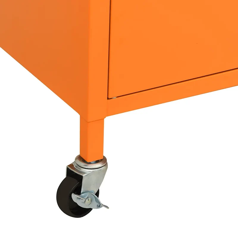 Armoire de rangement mobile avec étagère réglable 60 x 35 x 56 cm style contemporain finition orange en acier 02_0046897
