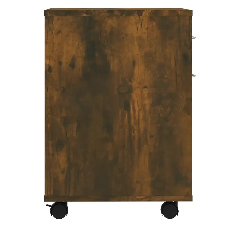 Armoire roulante pratique avec tiroir 45 x 38 x 54 cm style contemporain en bois d'ingénierie chêne fumé 02_0048253