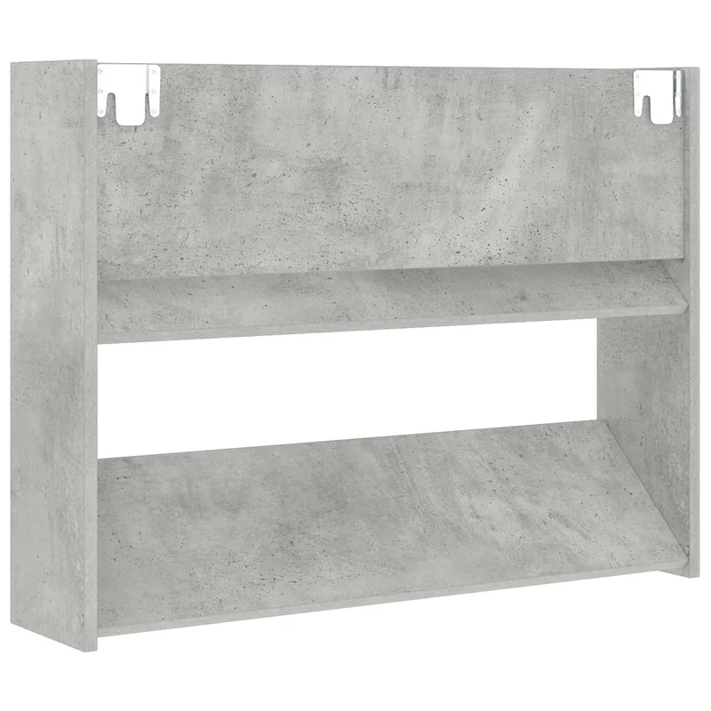 Lot de 2 armoires à chaussures murales modernes 80 x 18 x 60 cm en aggloméré gris béton 02_0047893