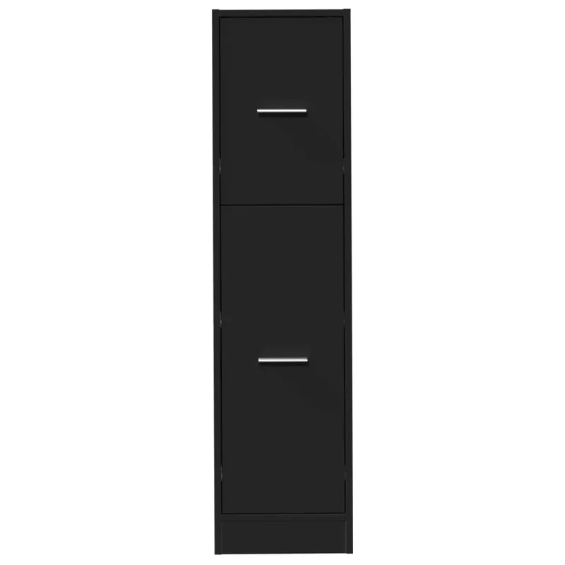 Armoire d'apothicaire multifonctionnelle rangement bureau 30 x 41 x 118 cm en bois d'ingénierie noir 02_0050611