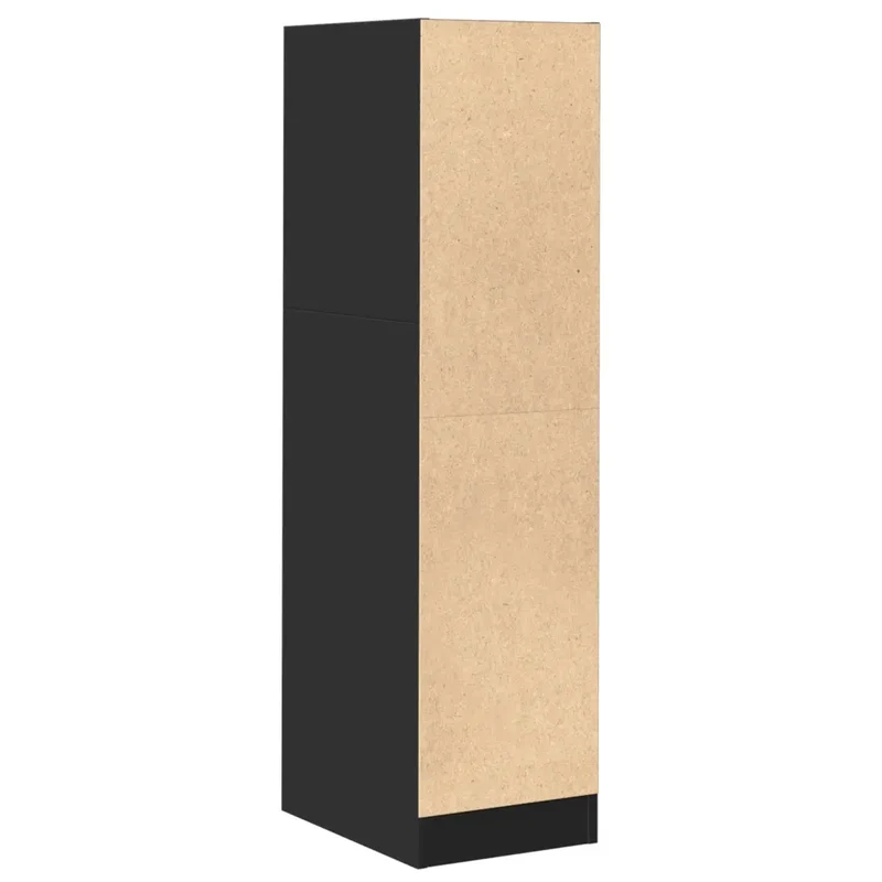 Armoire d'apothicaire multifonctionnelle rangement bureau 30 x 41 x 118 cm en bois d'ingénierie noir 02_0050611