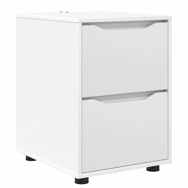 Armoire de rangement rectangulaire avec tiroirs pratiques style minimaliste salon 40 x 48 x 57 cm en bois d'ingénierie blanc 02_0054611