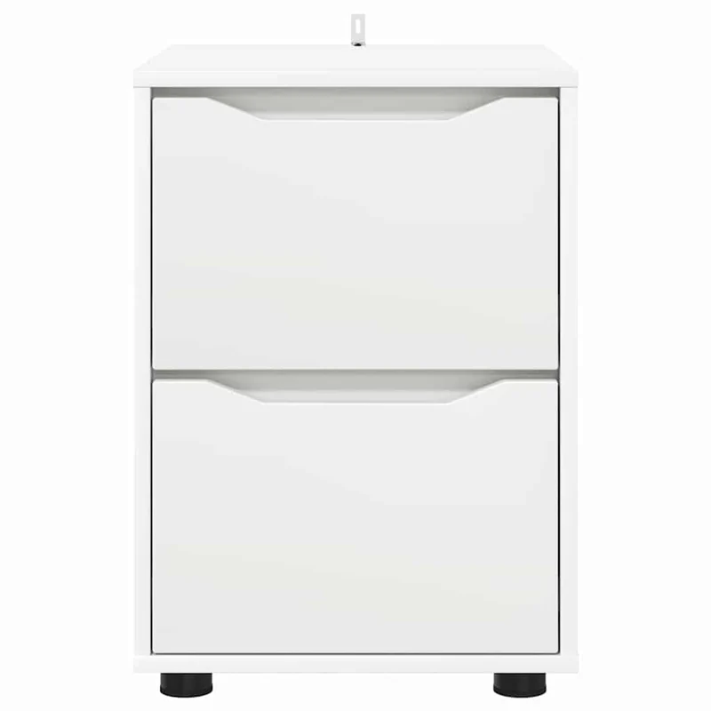 Armoire de rangement rectangulaire avec tiroirs pratiques style minimaliste salon 40 x 48 x 57 cm en bois d'ingénierie blanc 02_0054611