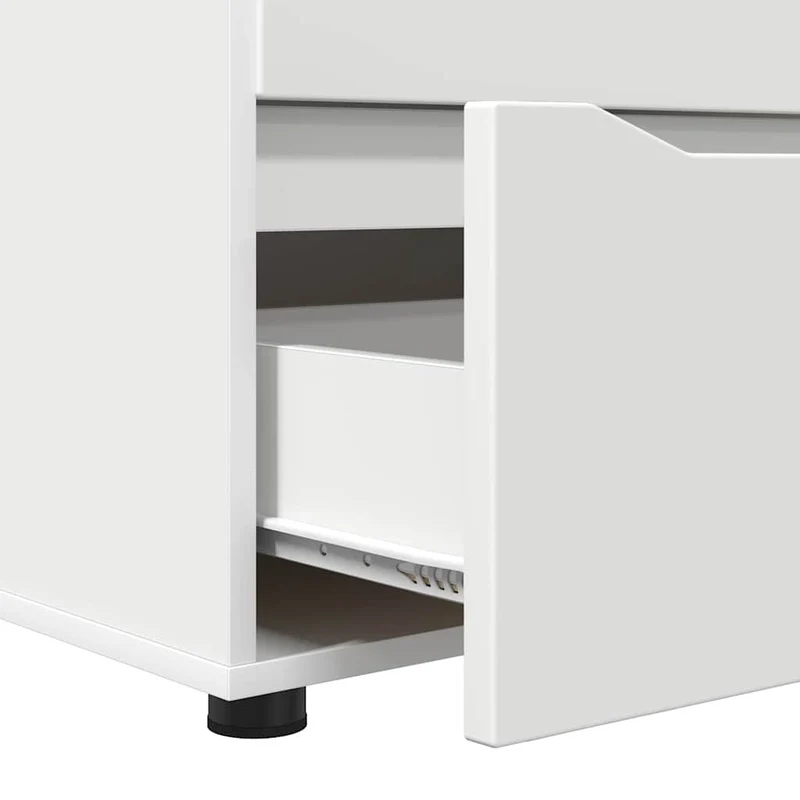 Armoire de rangement rectangulaire avec tiroirs pratiques style minimaliste salon 40 x 48 x 57 cm en bois d'ingénierie blanc 02_0054611