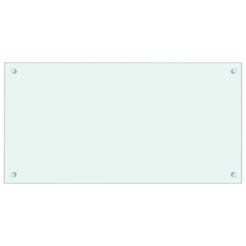 Lot de 2 dosserets de cuisine protection contre éclaboussures facile à nettoyer 80 x 40 cm en verre trempé blanc 02_0055729