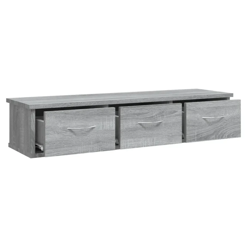 Armoire murale pratique élégante rangement 88 x 26 x 18 cm en bois d'ingénierie gris 02_0048130