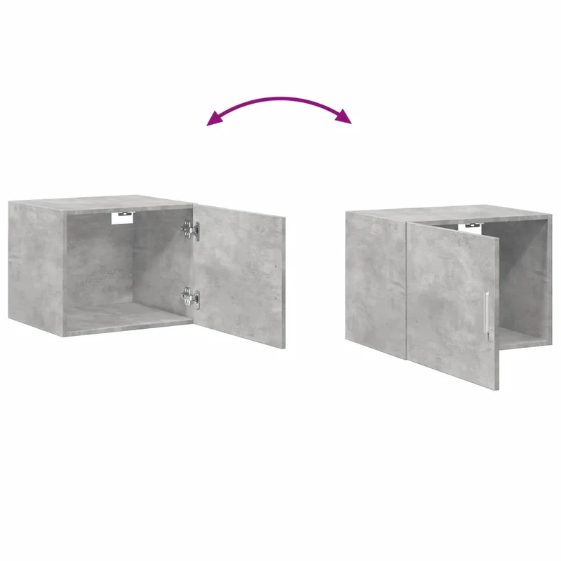 Armoire murale rangement pratique gain de place design flexible 50 x 42,5 x 40 cm en bois gris béton 02_0049495