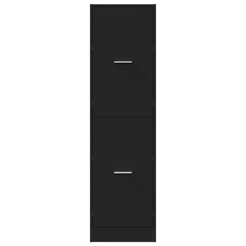 Armoire d'apothicaire moderne avec 4 tiroirs rangement 40 x 41 x 144,5 cm en bois d'ingénierie noir 02_0055659