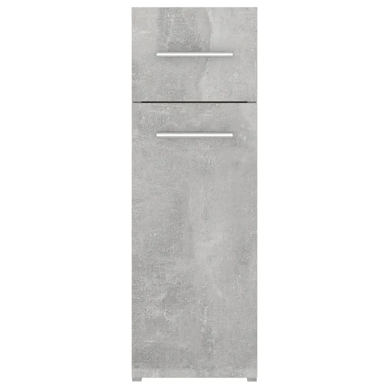 Armoire d'apothicaire rangement pratique 20 x 45,5 x 60 cm en bois gris béton 02_0047788
