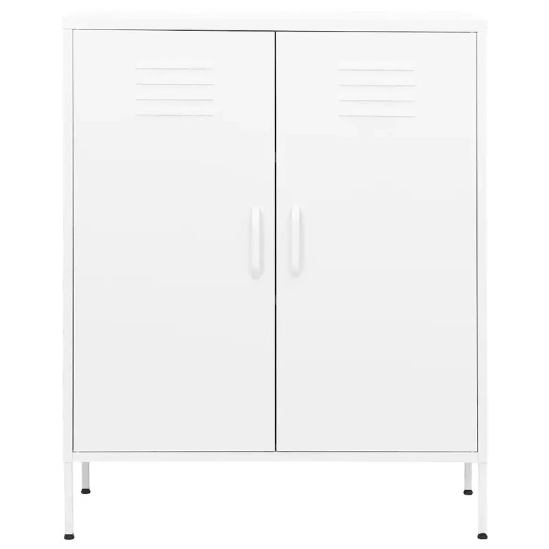 Armoire de rangement design pratique 80 x 35 x 101,5 cm avec étagères réglables en acier blanc 02_0046861