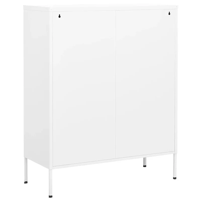 Armoire de rangement design pratique 80 x 35 x 101,5 cm avec étagères réglables en acier blanc 02_0046861