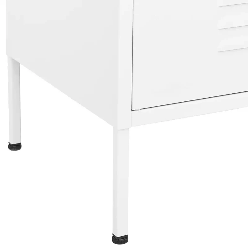 Armoire de rangement design pratique 80 x 35 x 101,5 cm avec étagères réglables en acier blanc 02_0046861