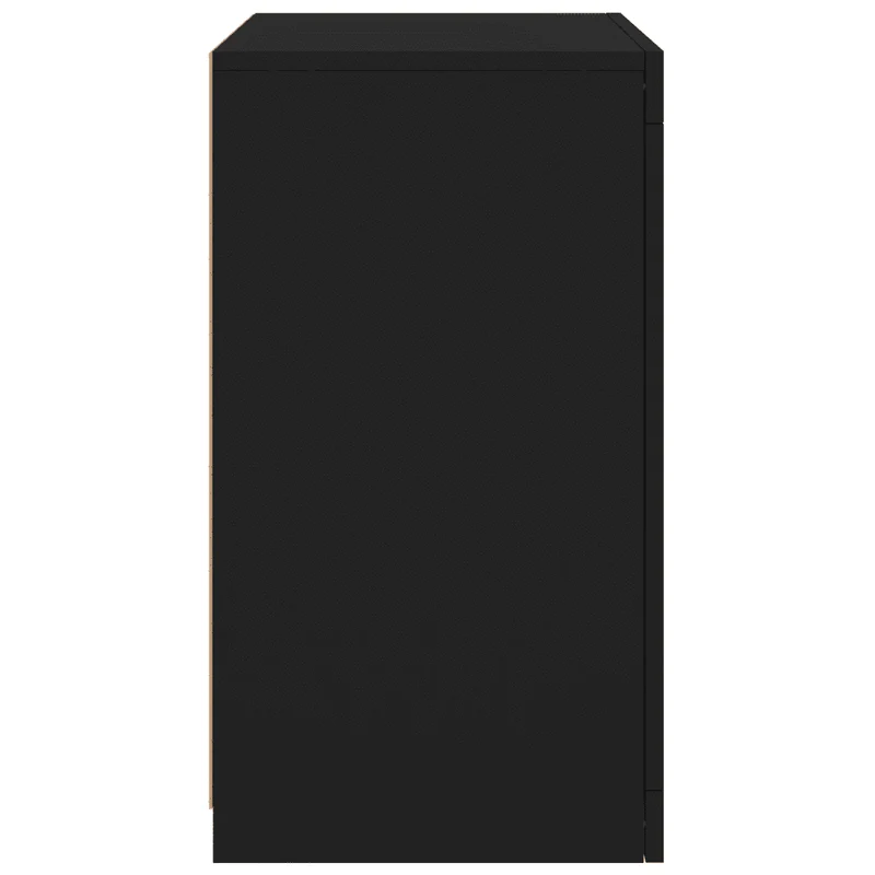 Lot de 2 armoires latérales avec lumières LED noires 41 x 37 x 67 cm design moderne espace de rangement en bois d'ingénierie noir 02_0049366