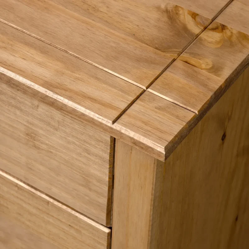 Armoire latérale 80 x 40 x 73 cm bois de pin massif pratique et décorative salon en bois naturel 02_0046449