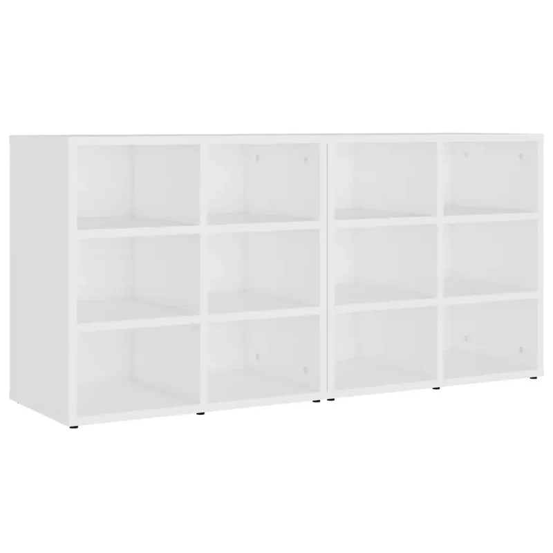 Lot de 2 armoires à chaussures design élégant pratique rangement 52,5 x 30 x 50 cm en bois d'ingénierie blanc 02_0047938
