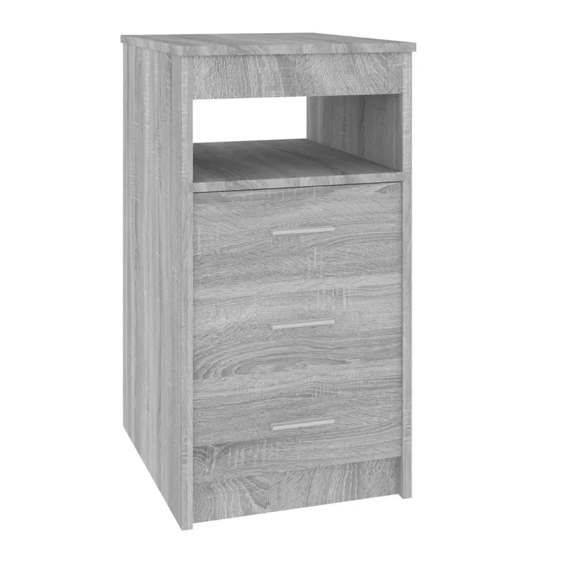 Armoire à tiroirs moderne rangement multifonctionnel 40 x 50 x 76 cm en bois d'ingénierie gris 02_0048136