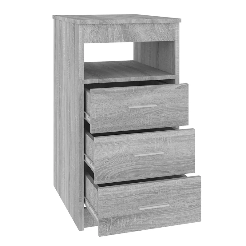 Armoire à tiroirs moderne rangement multifonctionnel 40 x 50 x 76 cm en bois d'ingénierie gris 02_0048136
