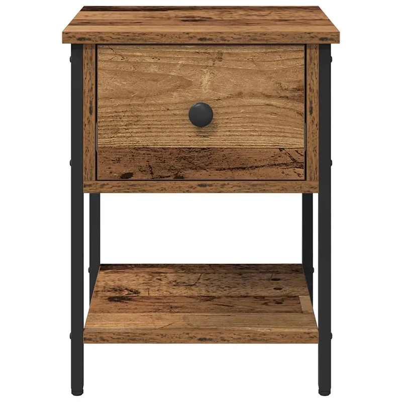 Armoire de lit avec tiroir rangement pratique 40 x 39 x 40 cm en bois d'ingénierie ancien 02_0052666